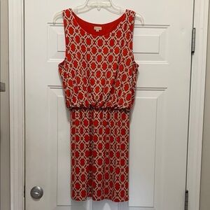 🔴 5 for 25$ - Elegant Red Patterned Midi Dress